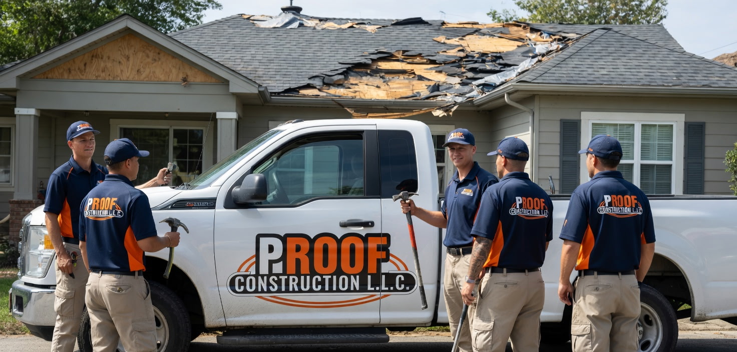 Emergency storm damage response crew